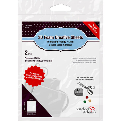 Scrapbook Adhesives 3D Foam Creative Sheets 2/Pkg Thin White