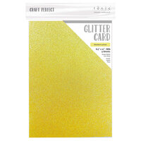 Tonic Studios - Spring Meadow Collection - Craft Perfect - 8.5 x 11 - Glitter Cardstock - Sherbet Lemon - 5 Pack