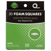 Therm O Web - 3D Adhesive Foam Squares - Dispenser Box - White - .38 Inch