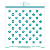 Trinity Stamps - Stencils - Checkered Background - Paw Print Add-On