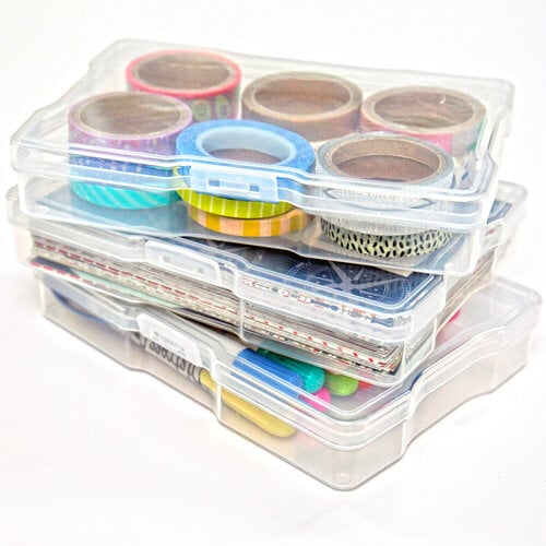 16 Transparent 4x6 Photo Storage Boxes and Organizer with Handle for  Pictures, Art Supplies (Rainbow Colors)