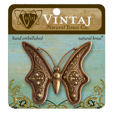 Vintaj Metal Brass Company - Metal Embellishments - Baroque Butterfly