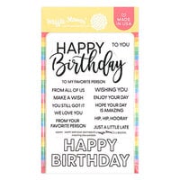 Waffle Flower Crafts - Hearts and Roses Collection - Clear Photopolymer Stamps - Happy Birthday Sentiments
