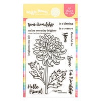 Waffle Flower Crafts - Clear Photopolymer Stamps - Sketched Chrysanthemum