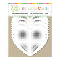 Waffle Flower Crafts - Stitchable Cards Collection - Perforated Pinking Heart Shapes