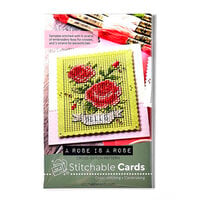 Waffle Flower Crafts - Stitchable Cards Collection - Cross Stitch Pattern Template - A Rose Is A Rose