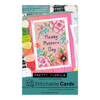 Waffle Flower Crafts - Stitchable Cards Collection - Cross Stitch Pattern Template - Pretty Floral