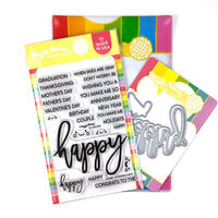 Waffle Flower Crafts - Craft Dies and Clear Photopolymer Stamp Set - Oversized Happy