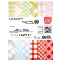 Waffle Flower Crafts - Berry Sweet Collection - 4.25 x 5.5 Paper Pack - Berry Sweet Gingham