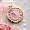 Websters Pages - Perfect Bulks - Metal Embellishments - Pink Clock Charm