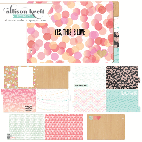 Websters Pages - Sprinkled with Love - Chipboard Album Kit