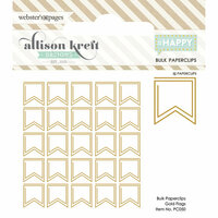 Websters Pages - Happy Collection - Paperclips - Flag - Gold
