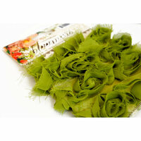 Websters Pages - Bloomers - Flower and Trim Ribbons - Green, CLEARANCE