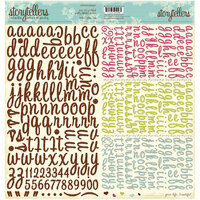Websters Pages - Storytellers - 12 x 12 Alphabet Cardstock Stickers - Pokee Dots