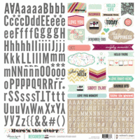 Websters Pages - Recorded Collection - 12 x 12 Cardstock Stickers - Alphabets and Tags